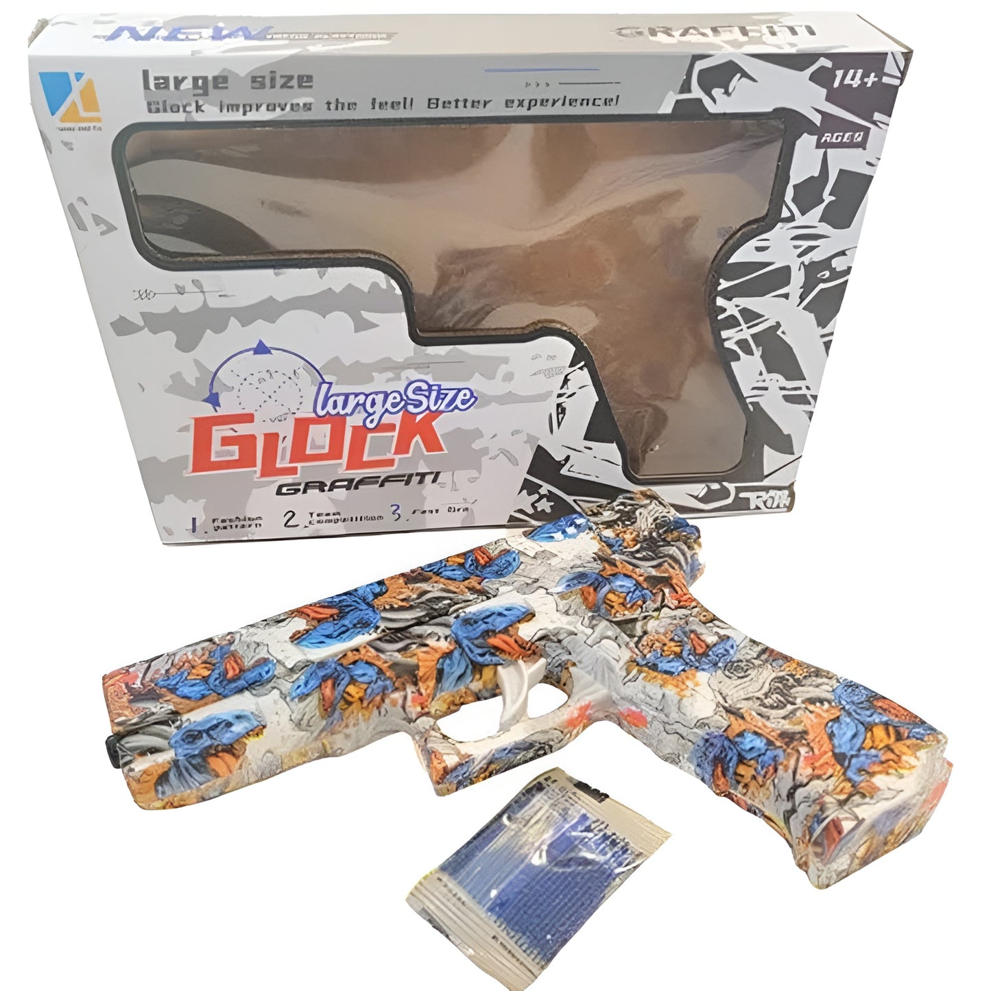 Gel Blaster Soft Bullet Gun - Large Graffiti Glock Toy