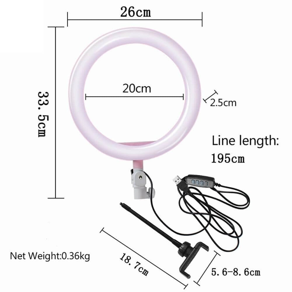 10-inch LED Ring Fill Light - Phone Holder & Dimmer