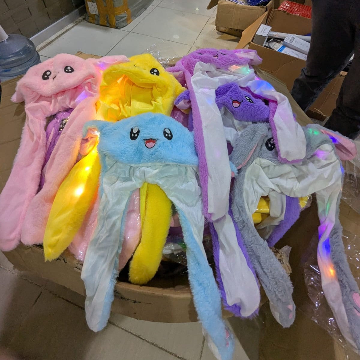 LED Bunny Ear Muffs - Winter Plush Ear Warmers