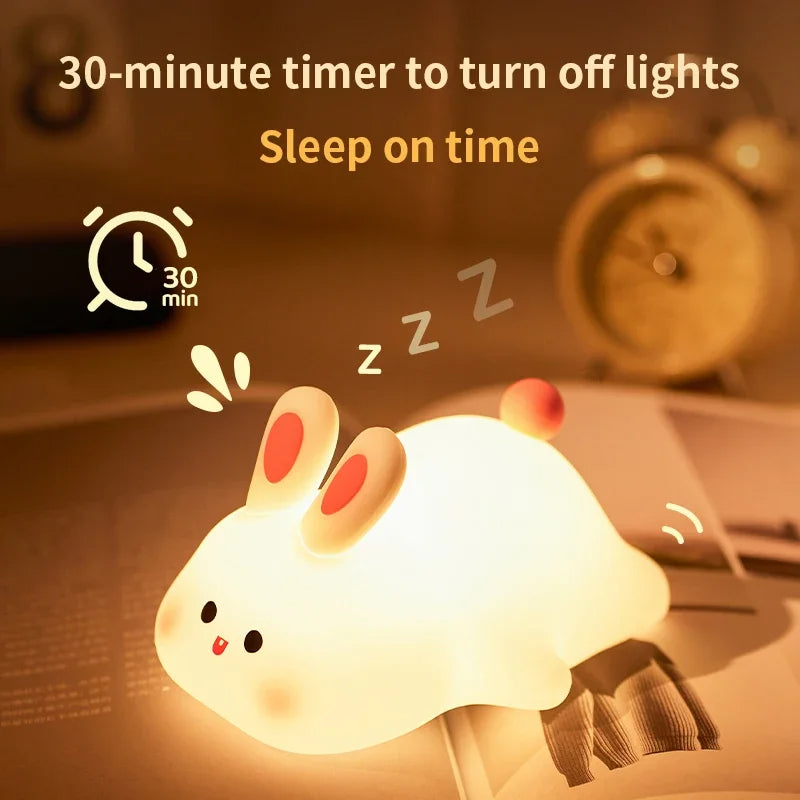 Cute Rabbit Silicone Lamp - Soft Touch Night Light