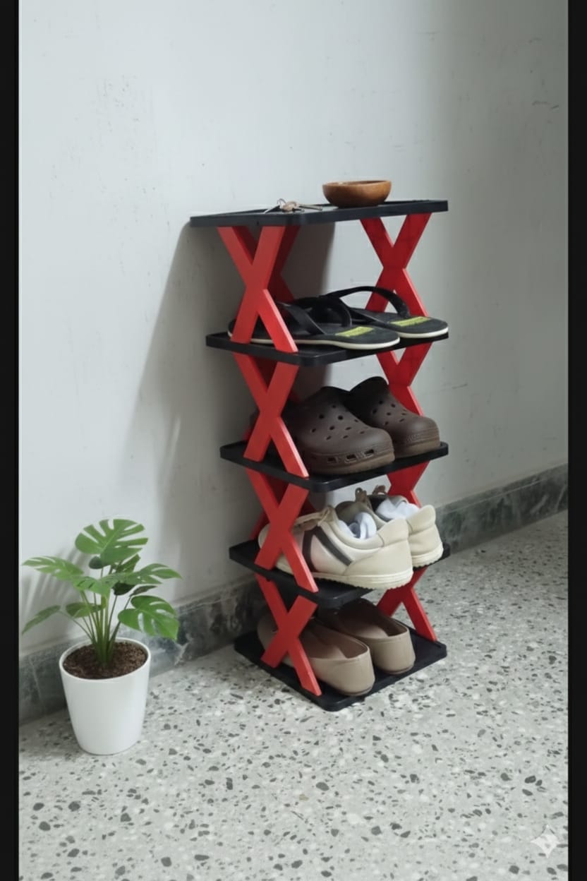 4-Layer Foldable Shoe Rack - Space-Saving Organizer