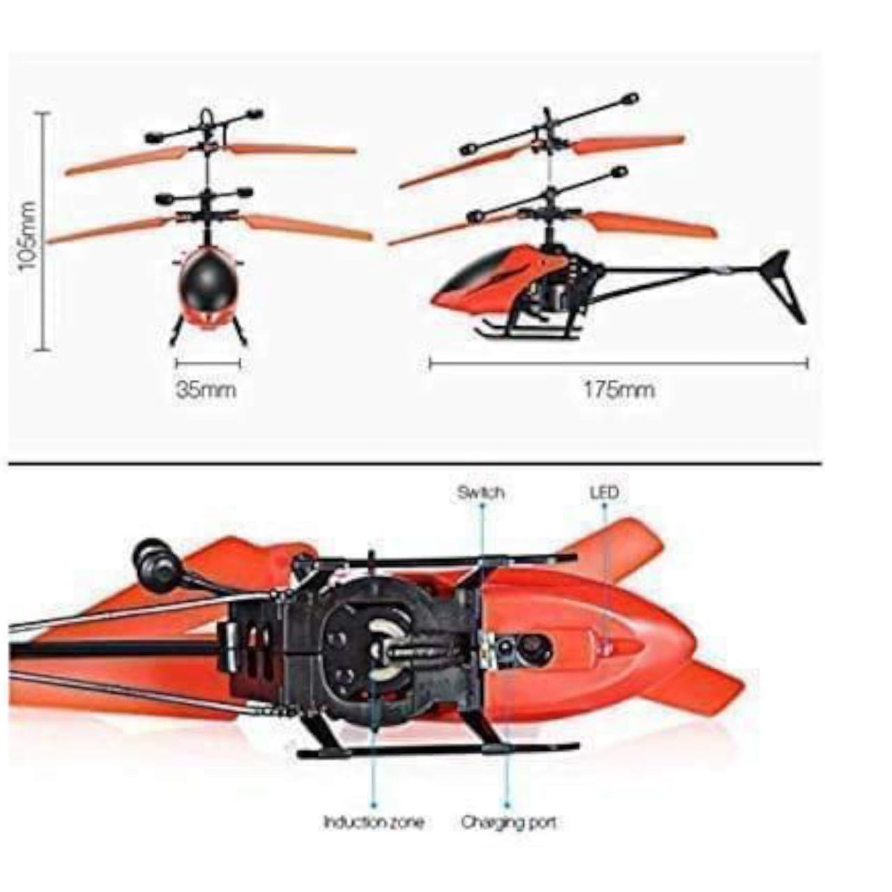 Infrared LED Helicopter - Hand Sensor Flying Toy
