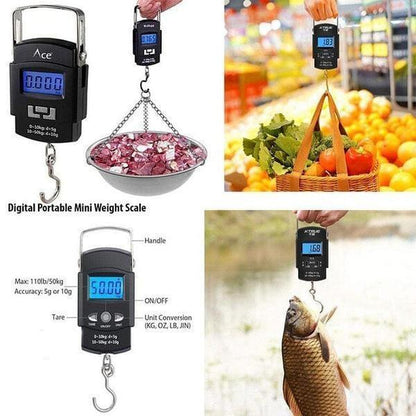 50kg Portable Digital Hanging Scale - Luggage Weight