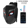 LED Motorcycle Backpack with LED Eyes - Gray