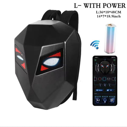 LED Motorcycle Backpack with LED Eyes - Gray