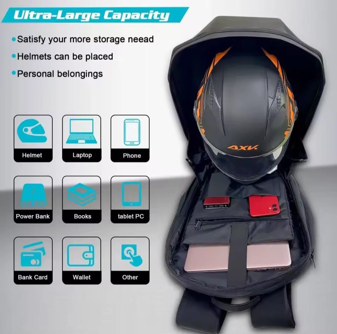 LED Motorcycle Backpack with LED Eyes - Gray