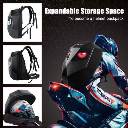 LED Motorcycle Backpack with LED Eyes - Gray