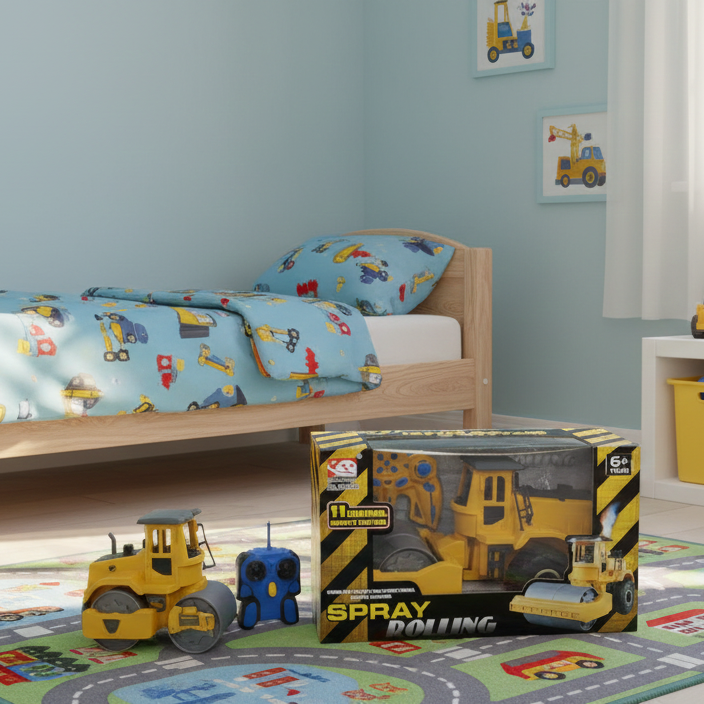 RC Construction Roller - Remote Control with Spray Effect