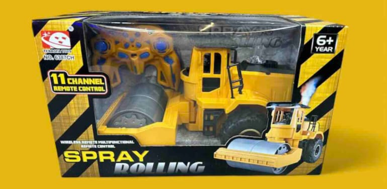 RC Construction Roller - Remote Control with Spray Effect