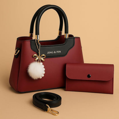 JING & PIN Ladies Handbag with Clutch & Shoulder Strap