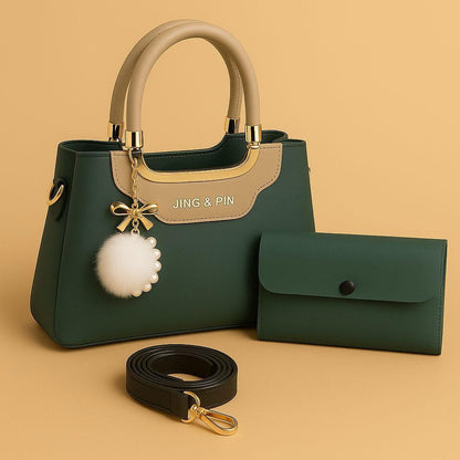 JING & PIN Ladies Handbag with Clutch & Shoulder Strap