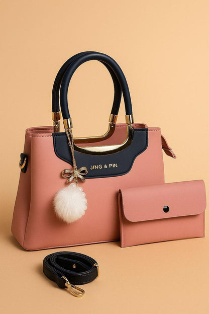 JING & PIN Ladies Handbag with Clutch & Shoulder Strap