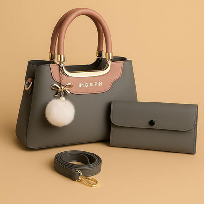 JING & PIN Ladies Handbag with Clutch & Shoulder Strap