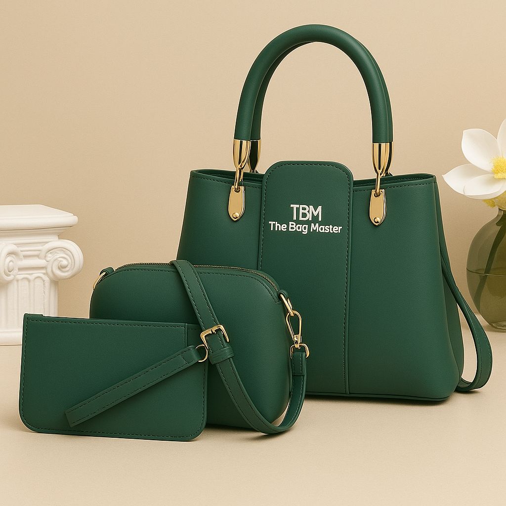 TBM 3-Piece Ladies Handbag - Premium Black Set