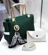 Ladies Handbag with Matching Pouch - Black Elegant Design
