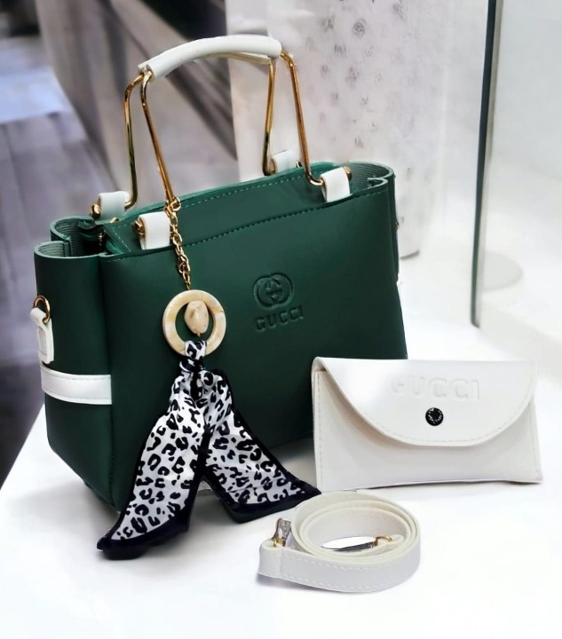 Ladies Handbag with Matching Pouch - Black Elegant Design