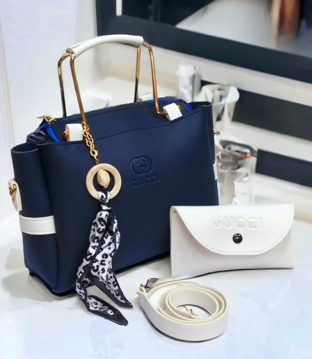 Ladies Handbag with Matching Pouch - Black Elegant Design