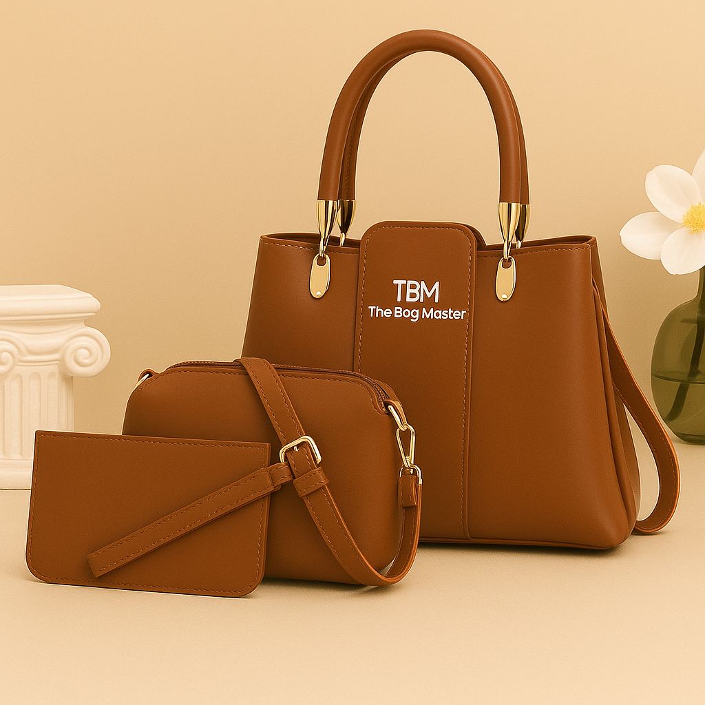 TBM 3-Piece Ladies Handbag - Premium Black Set