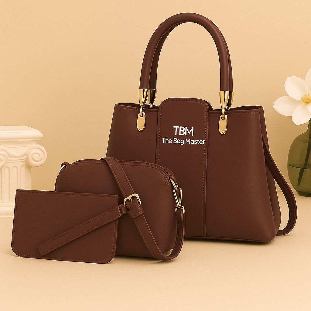 TBM 3-Piece Ladies Handbag - Premium Black Set
