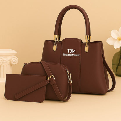 TBM 3-Piece Ladies Handbag - Premium Black Set