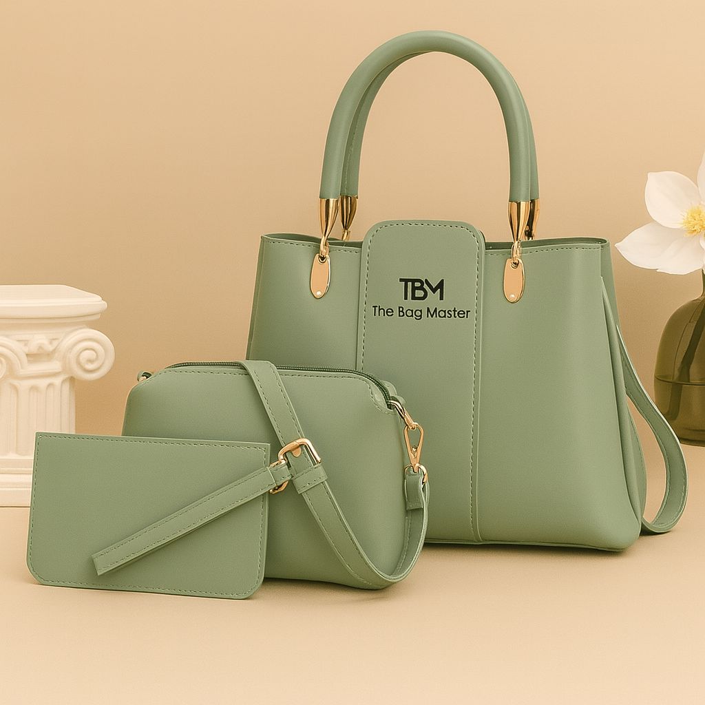 TBM 3-Piece Ladies Handbag - Premium Black Set