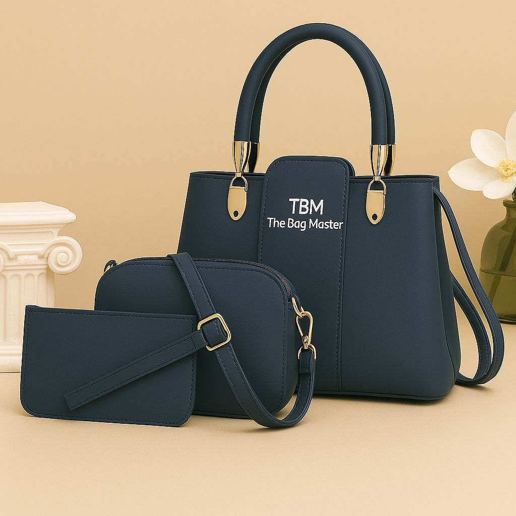 TBM 3-Piece Ladies Handbag - Premium Black Set