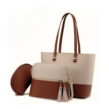 3-Piece Tote Handbag - Elegant Daily Fashion Set