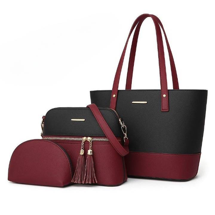 3-Piece Tote Handbag - Elegant Daily Fashion Set
