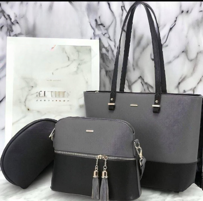 3-Piece Tote Handbag - Elegant Daily Fashion Set