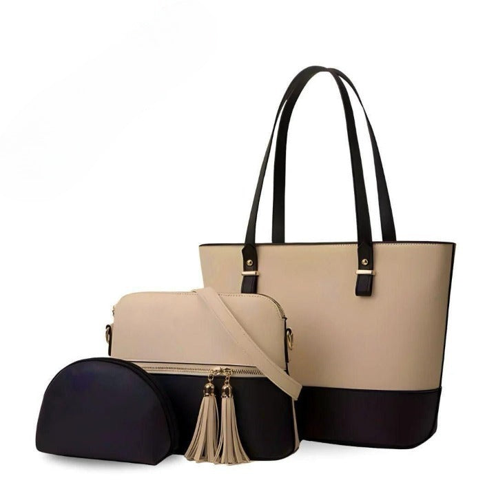 3-Piece Tote Handbag - Elegant Daily Fashion Set
