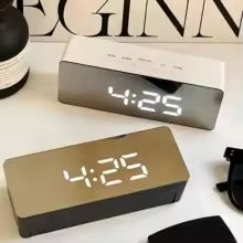 Digital LED Mirror Alarm Clock - Time & Temperature