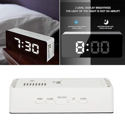 Digital LED Mirror Alarm Clock - Time & Temperature