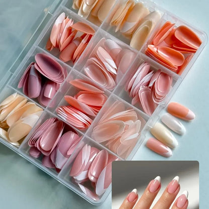 144 Pcs Multicolor False Nails Box - Nail Art Set