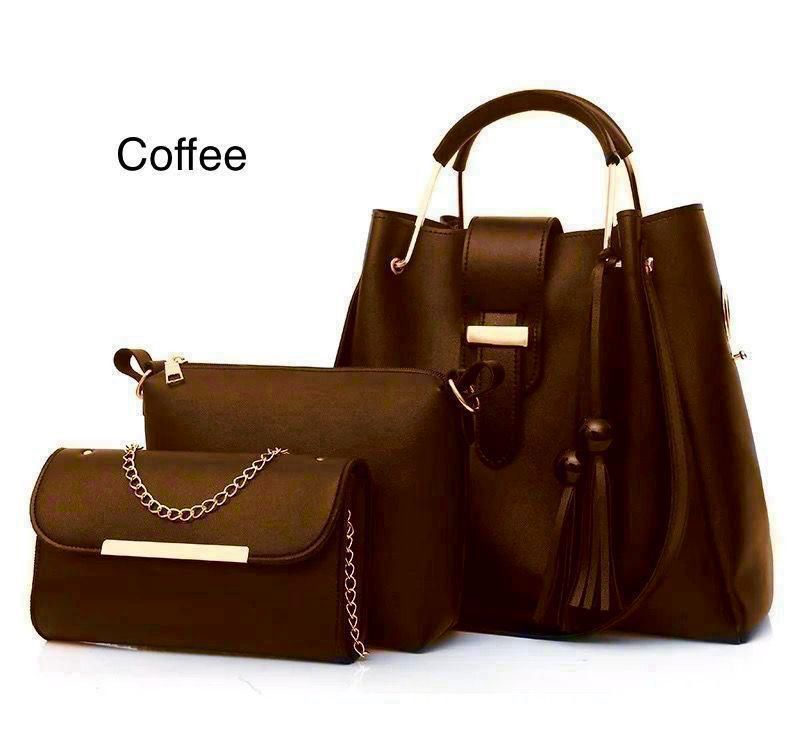 Elegant 3-Piece Handbag Set - Black Shoulder & Crossbody