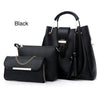Elegant 3-Piece Handbag Set - Black Shoulder & Crossbody
