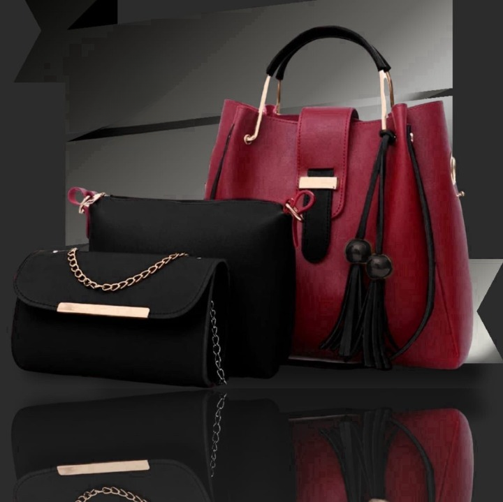 3-Piece Women's Handbag Set - Tote, Pouch & Clutch