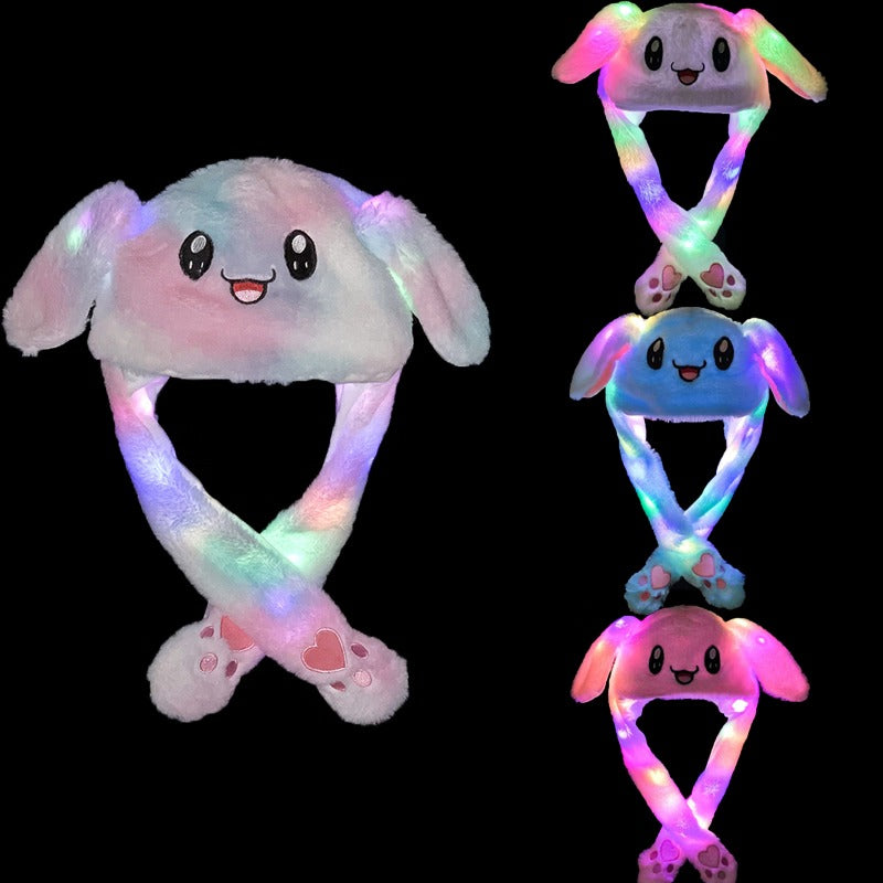 LED Bunny Ear Muffs - Winter Plush Ear Warmers