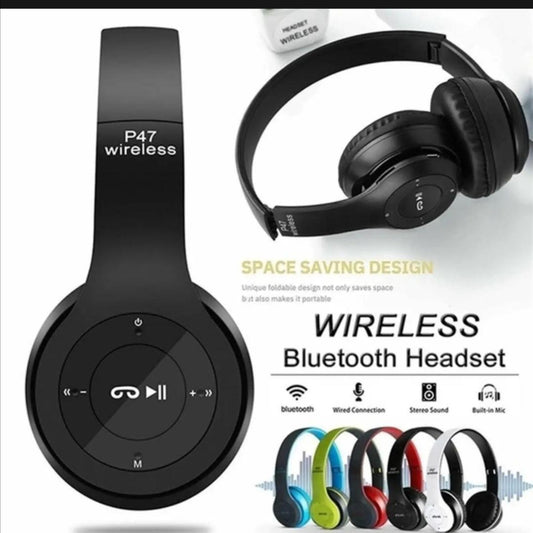 P47 Wireless Bluetooth 5.1 Headphones - Long Battery