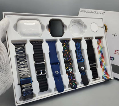 I20 Ultra Max Smartwatch - 10-in-1 Box with Airpods