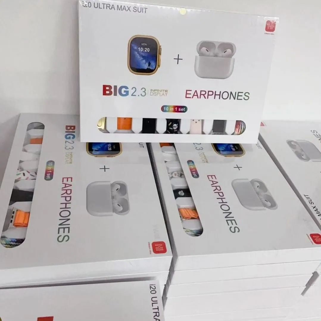 I20 Ultra Max Smartwatch - 10-in-1 Box with Airpods