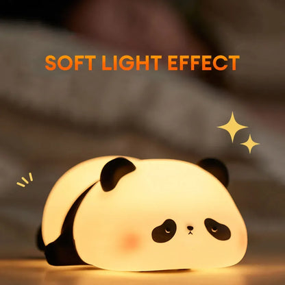 Cute Panda Silicone Night Light - Soft Touch LED Lamp