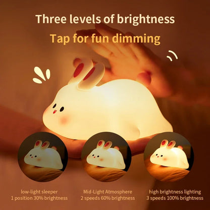 Cute Rabbit Silicone Lamp - Soft Touch Night Light