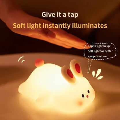 Cute Rabbit Silicone Lamp - Soft Touch Night Light