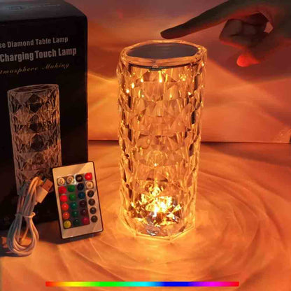 Crystal Rose Diamond Lamp - 16 Color LED Touch Light