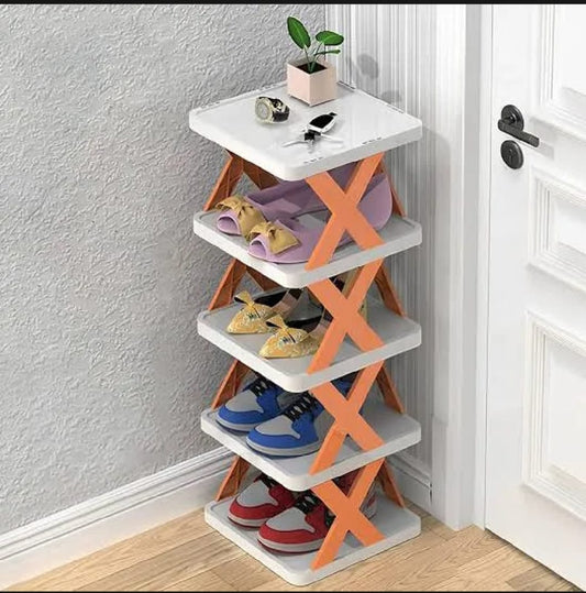 4-Layer Foldable Shoe Rack - Space-Saving Organizer