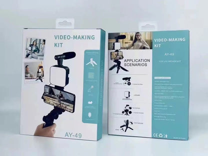 Vlogger Video Kit - LED Light, Microphone & Tripod