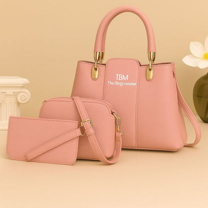 TBM 3-Piece Ladies Handbag - Premium Black Set