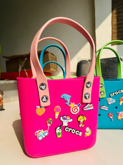 Crocs Bag - Stylish Silicone Tote with Charms