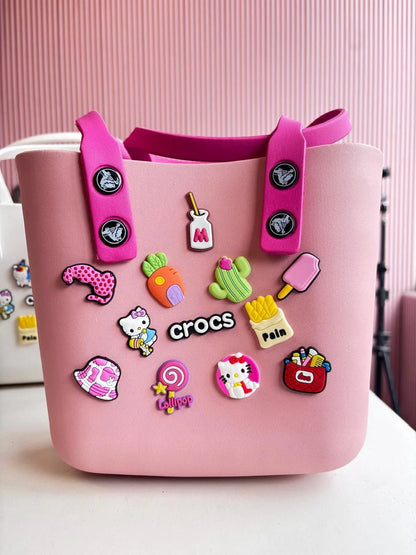 Crocs Bag - Stylish Silicone Tote with Charms