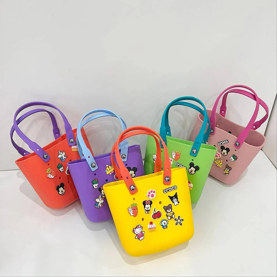 Crocs Bag - Stylish Silicone Tote with Charms